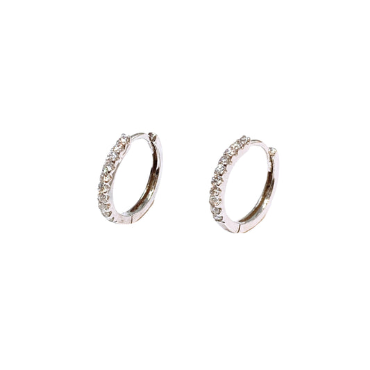 White Gold Diamond Earring Hoops
