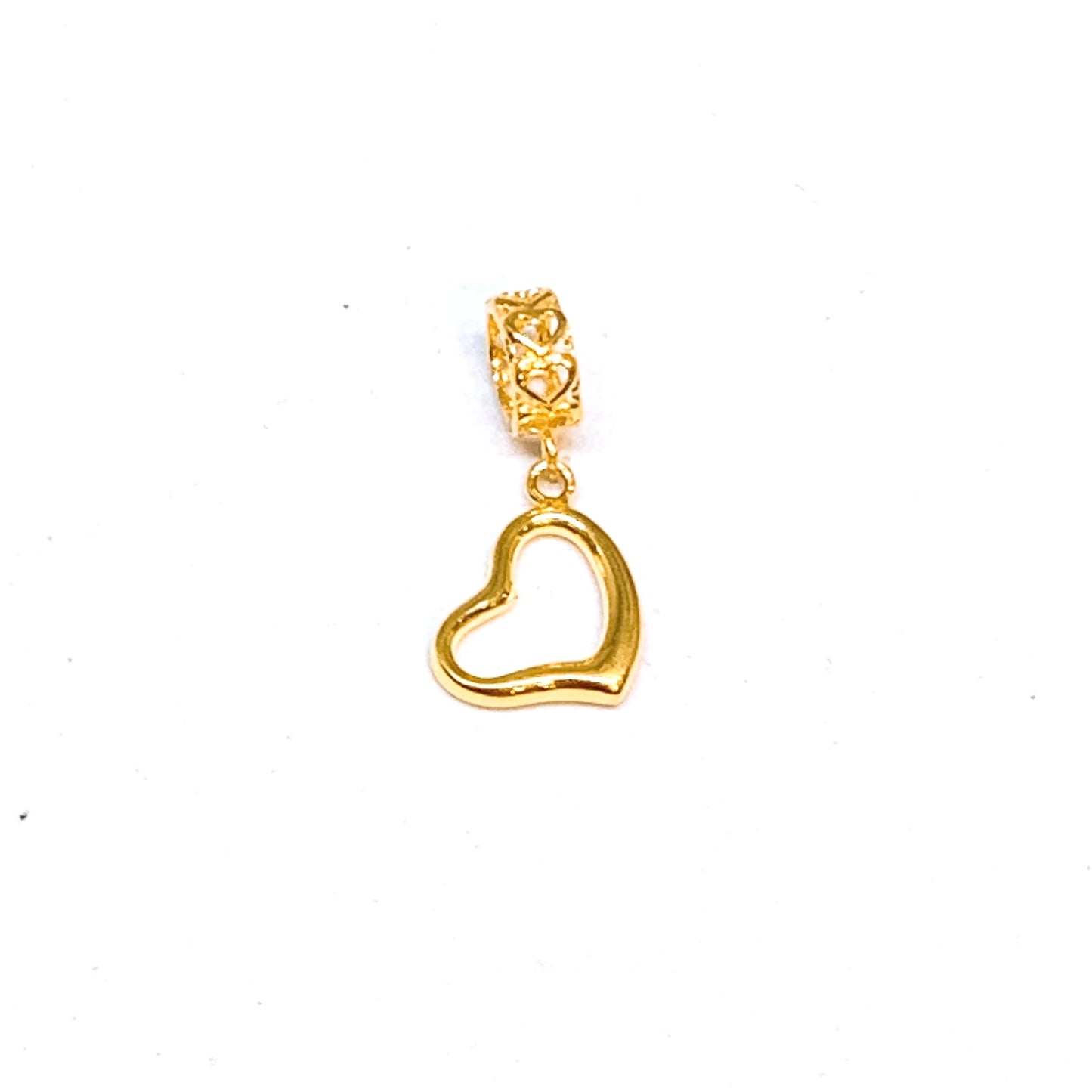 Polished Heart Cut-Out Dangling Charm