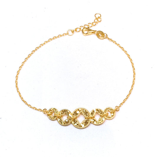 Crushed Ice 5 Coins Dainty Bracelet