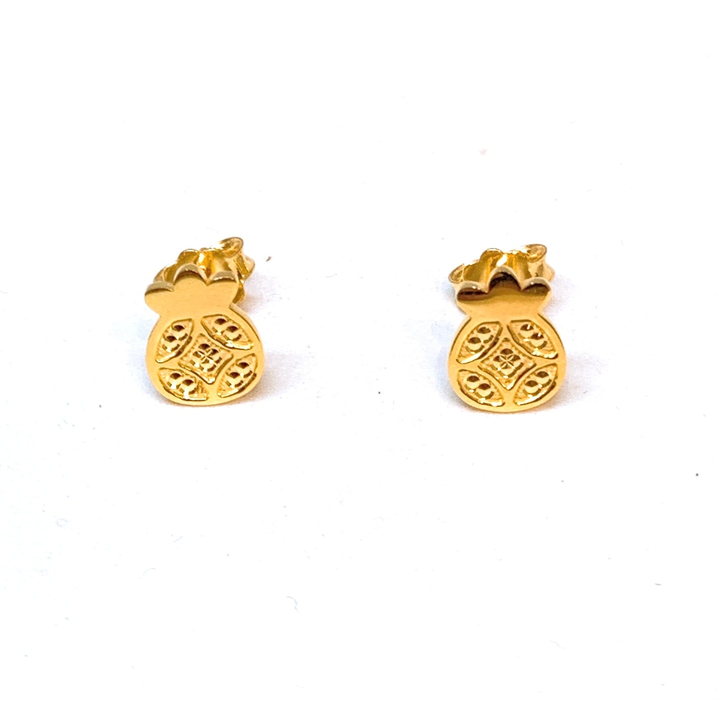 Pineapple Coin Earring Studs