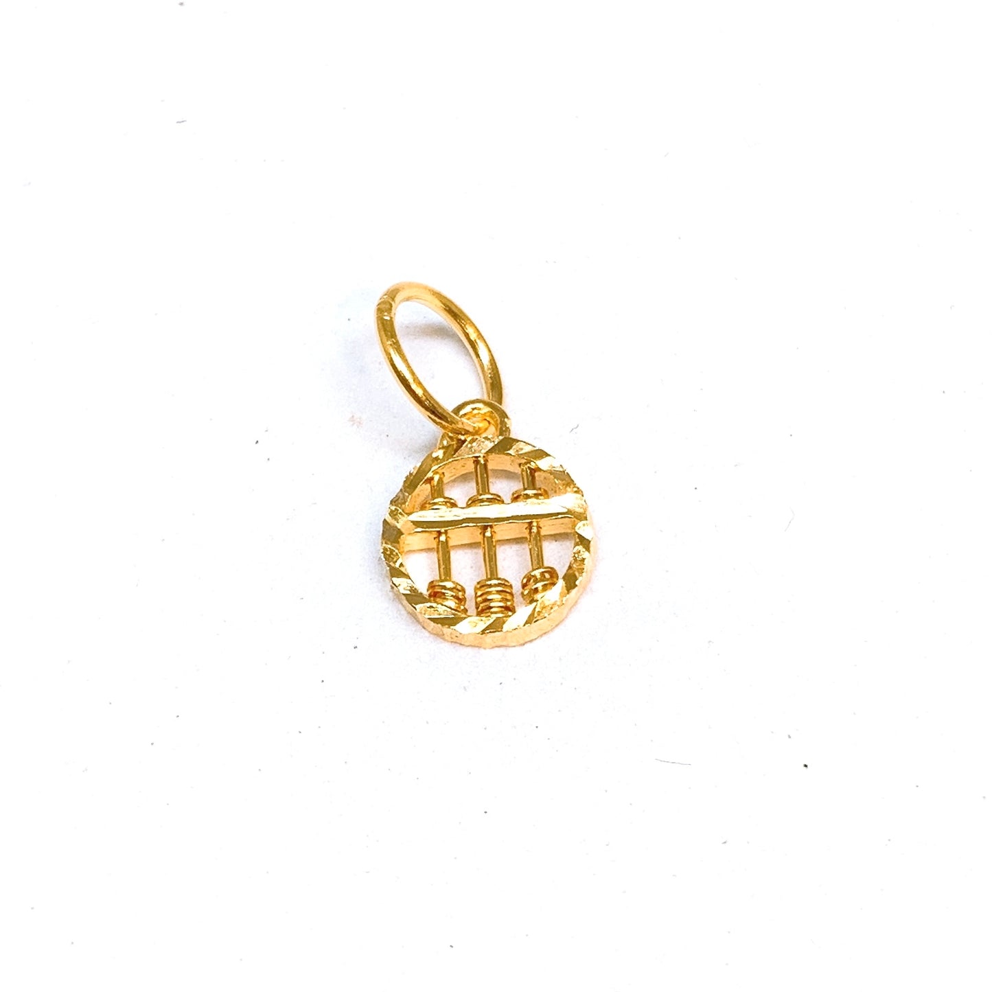 Mini Round Abacus Pendant ( Cutting )