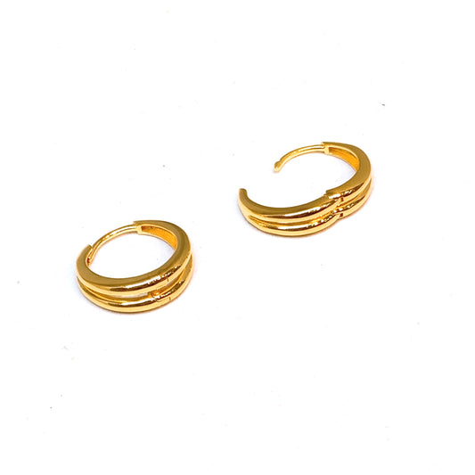Polished Double Band Earring Hoops