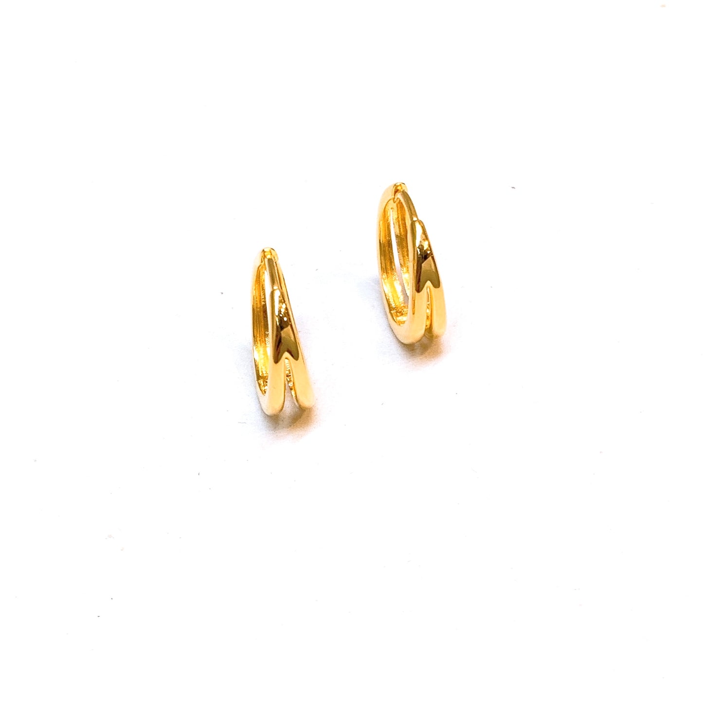Polished Double Band Earring Hoops
