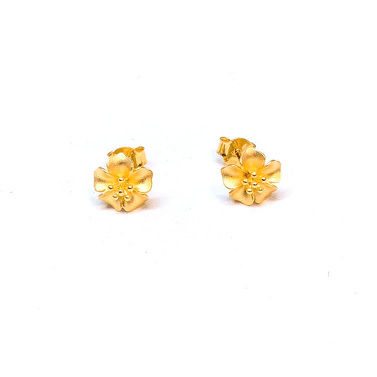 3D Matte Floral Earring Studs
