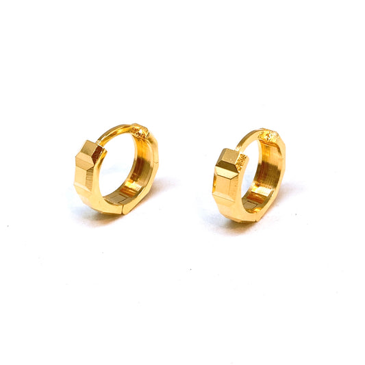 Polished Block Earring Hoops