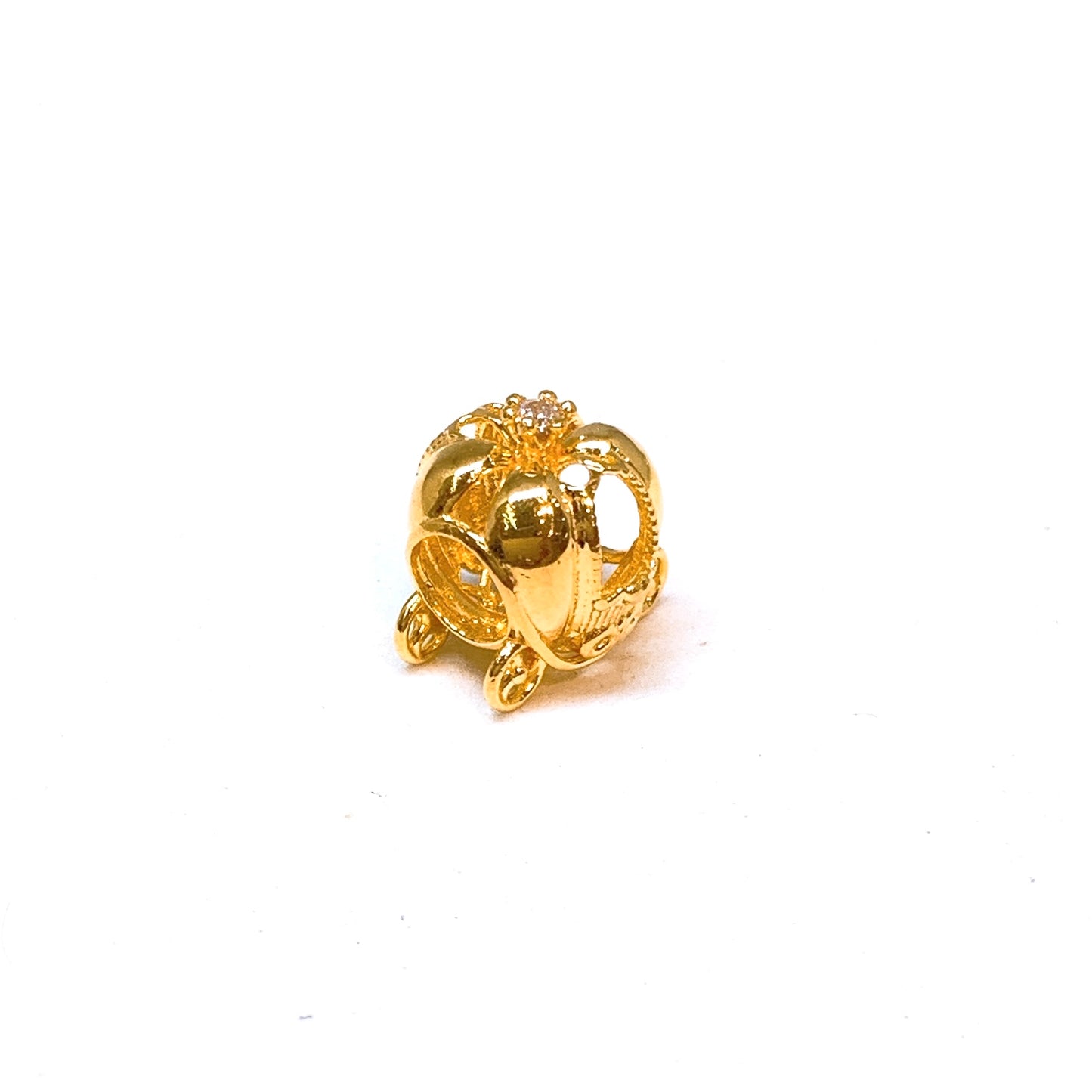 3D Blingy Pumpkin Carriage Spacer Charm