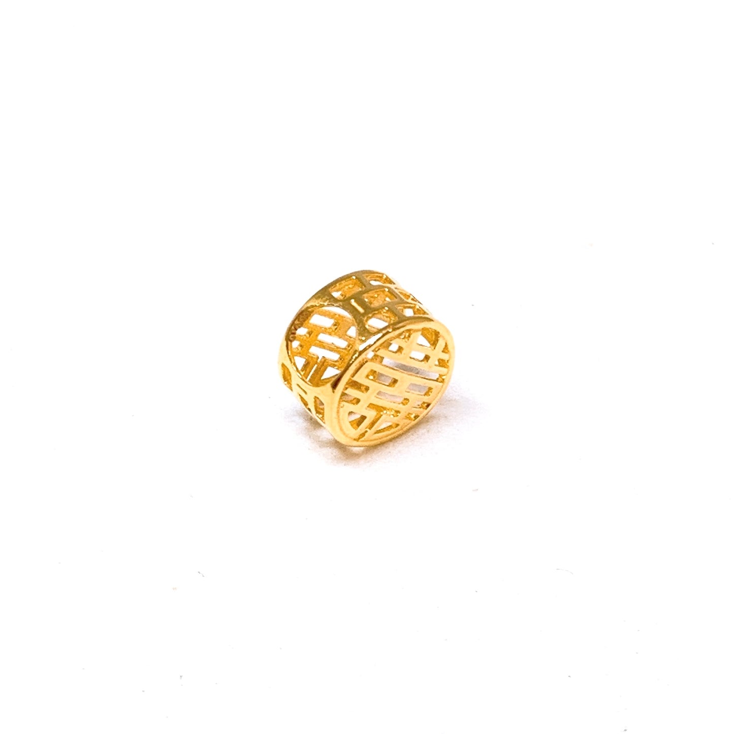 Double Happiness Round Spacer Charm