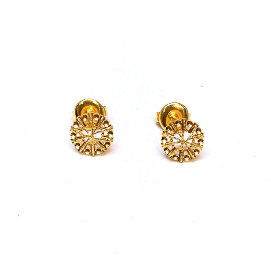 Round Shimmer Mesh Earring Studs