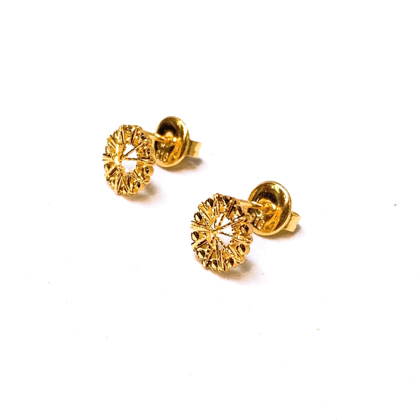 Round Shimmer Mesh Earring Studs