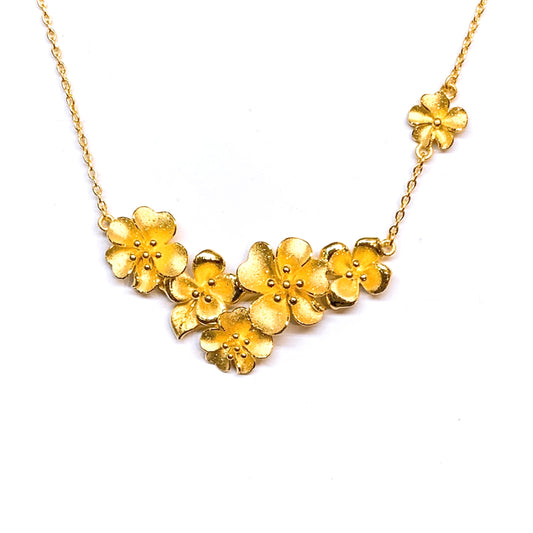 Floral Cluster Statement Necklace Set