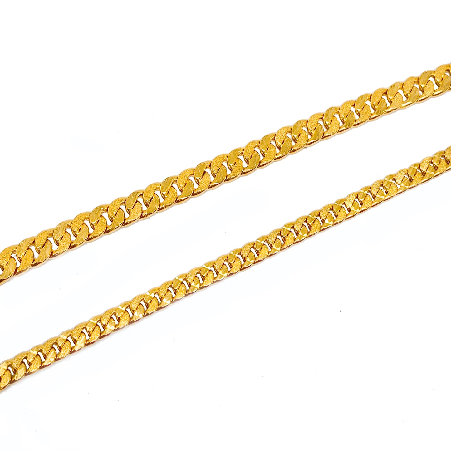 Hollow Sanded Cuban Link Bracelet ( S Hook )