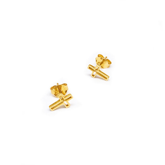 Cut-Out Cross Earring Studs