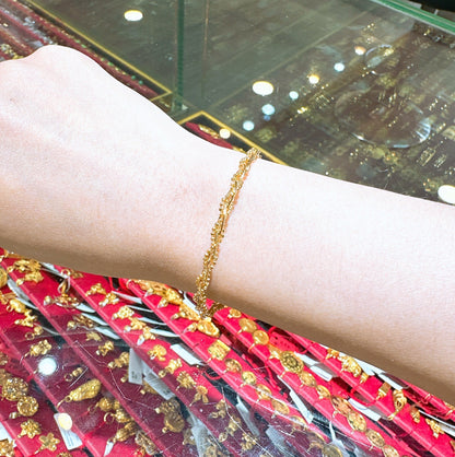 Beads And Line Helix Bracelet