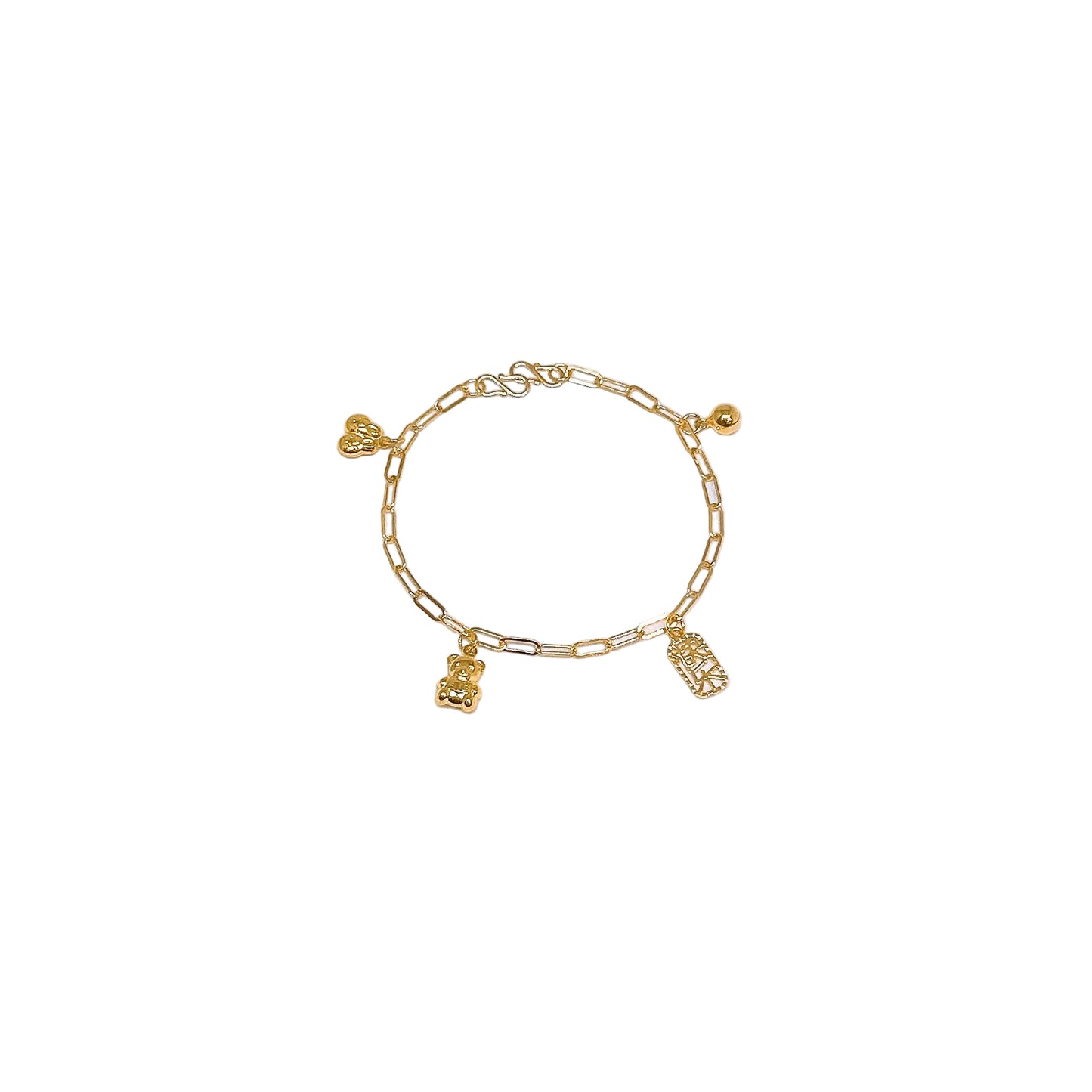 Dangling Charms Baby Anklet ( Shoe, Bear, 快乐, Bell )