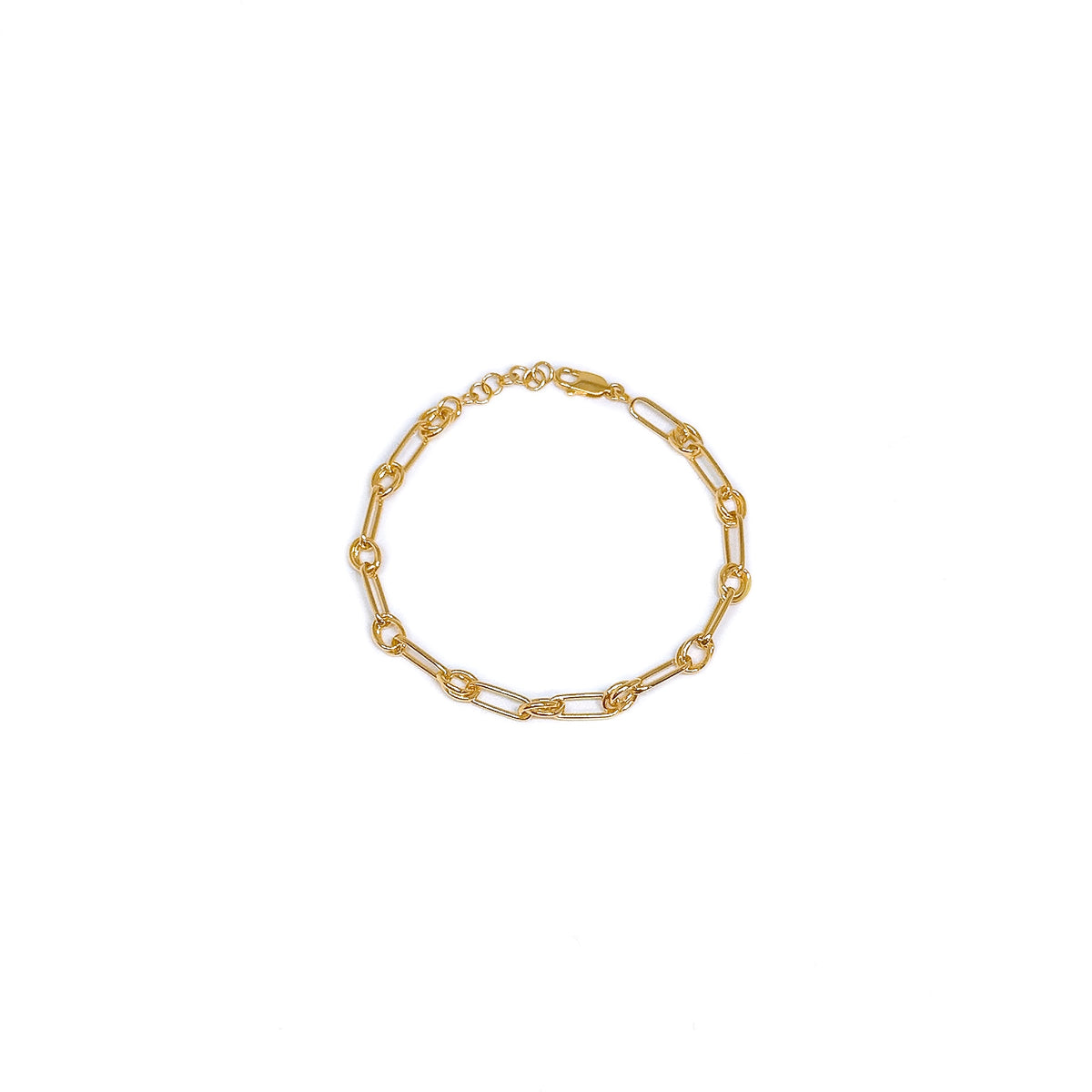 Modern Paperclip With Links Bracelet