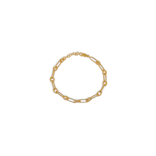 Modern Paperclip With Links Bracelet
