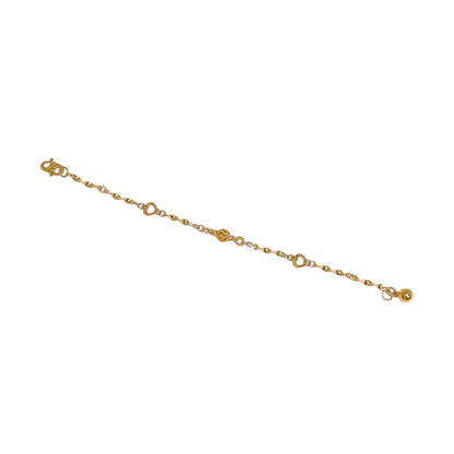 Twisted Bar Links With Ball & Heart Baby Bracelet
