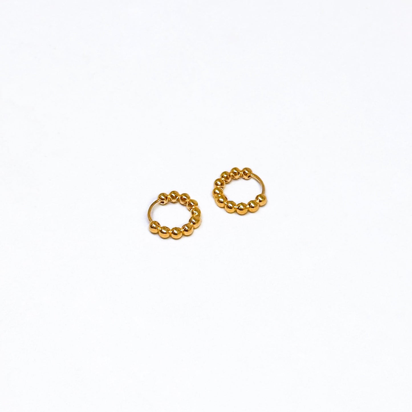 Polished Beaded Hoop Earrings