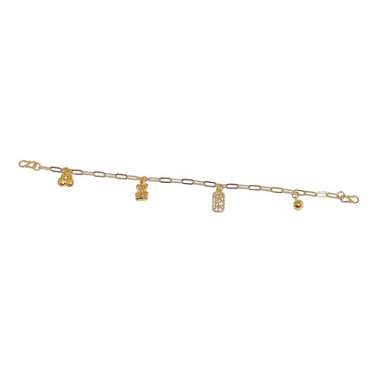 Dangling Charms Baby Anklet ( Shoe, Bear, 快乐, Bell )