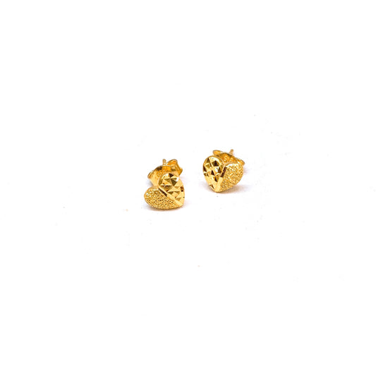 Shimmer Heart Earring Studs ( Cutting )