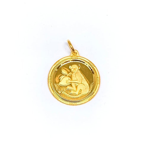 福 Zodiac Medallion Pendant - Monkey