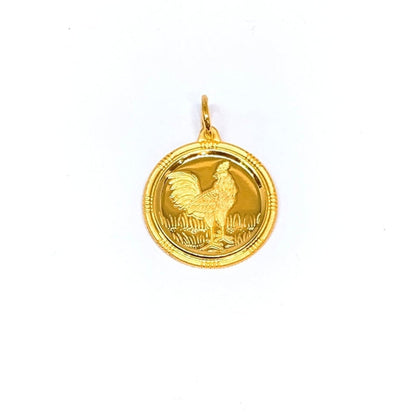 福 Zodiac Medallion Pendant - Rooster