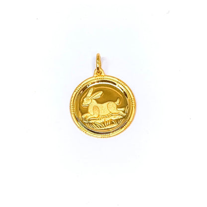 福 Zodiac Medallion Pendant - Rabbit