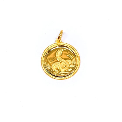 福 Zodiac Medallion Pendant - Snake