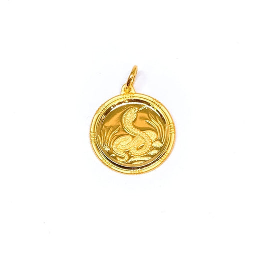 福 Zodiac Medallion Pendant - Snake