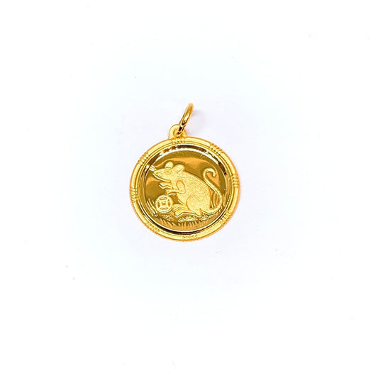 福 Zodiac Medallion Pendant - Rat