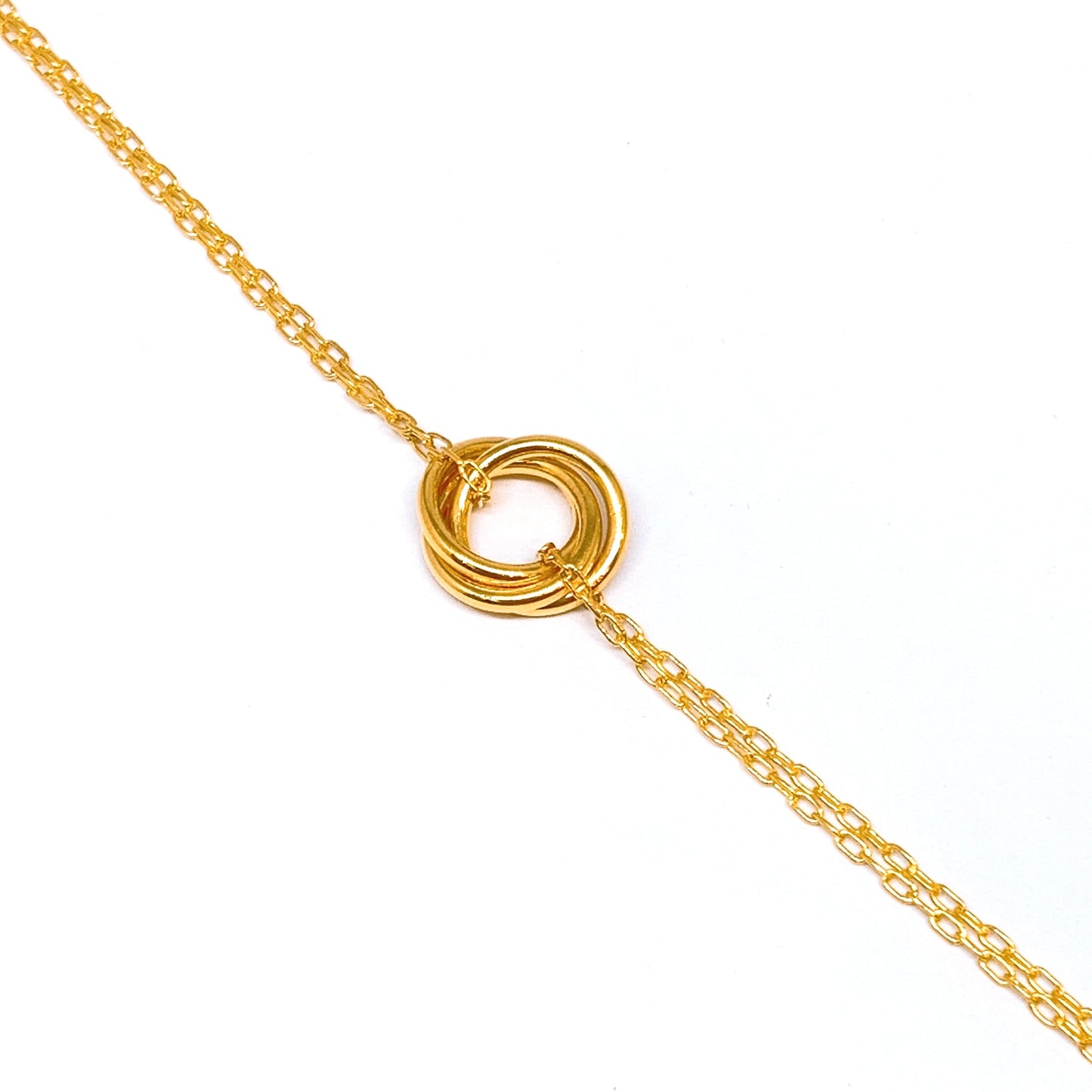 Interlinked Hoops Double Chain Bracelet