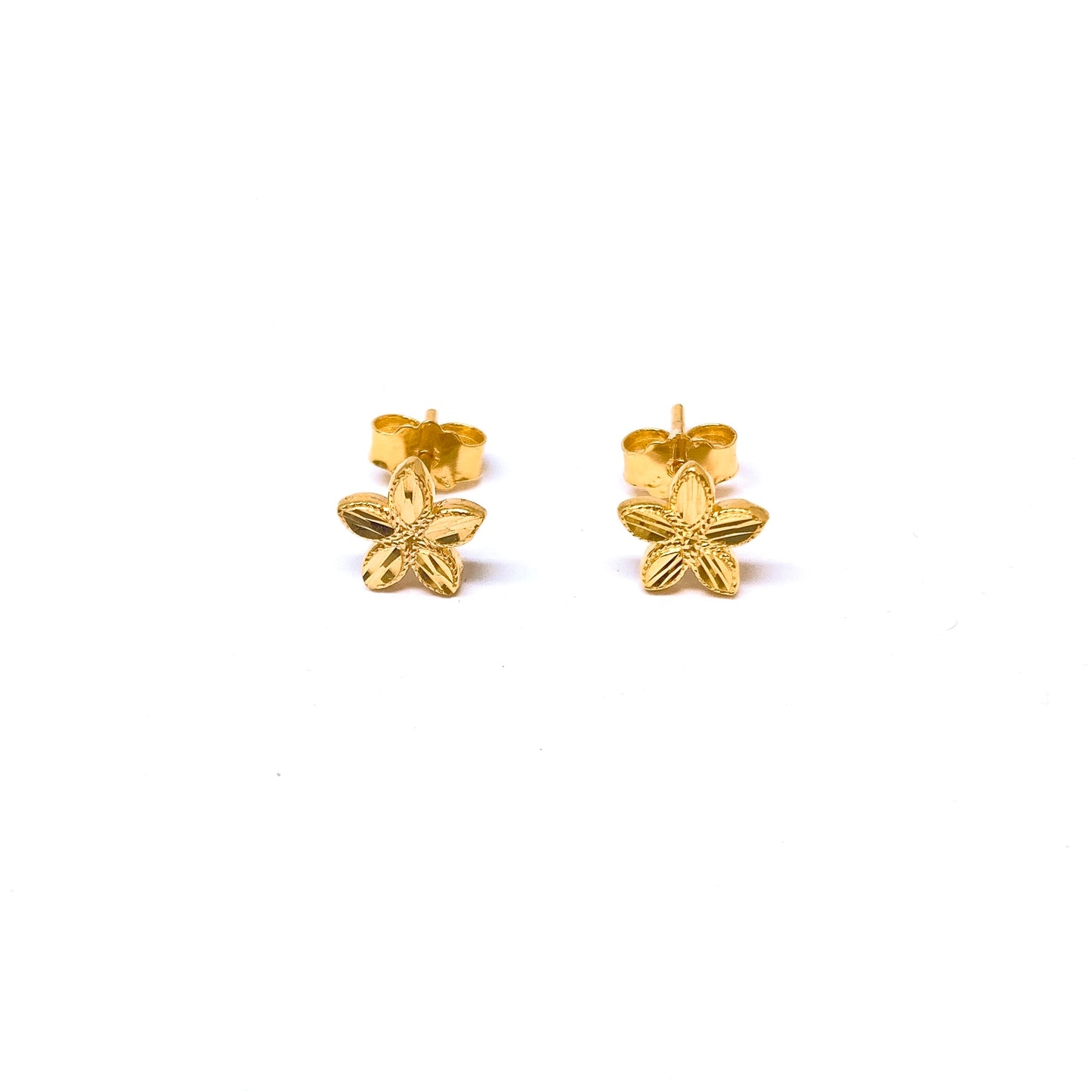 Millgrain Flower Earring Studs