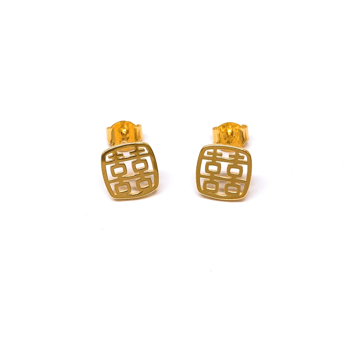 Double Happiness Cut-Out Earring Studs