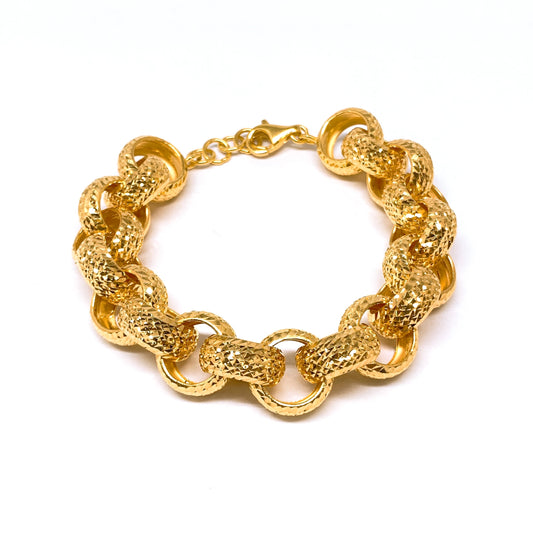 Chunky Shimmer Round Hoops Bracelet