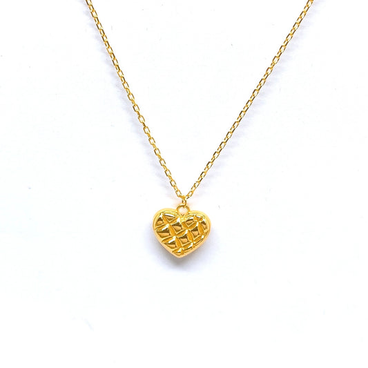 Waffle Heart Necklace Set