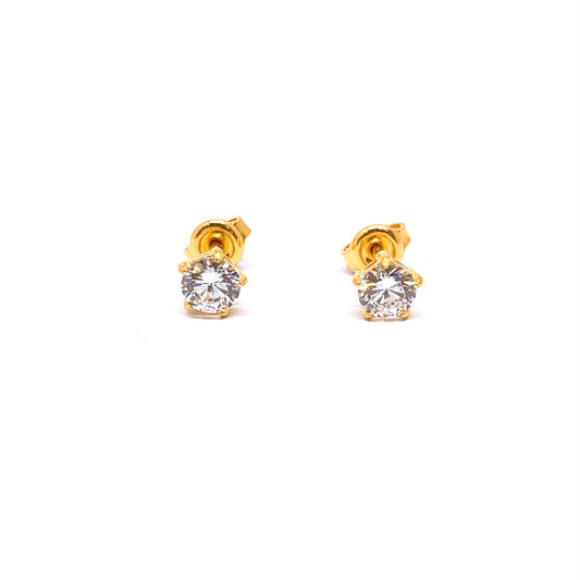 Solitaire 5 Prong Earring Studs ( Cubic Zirconia )