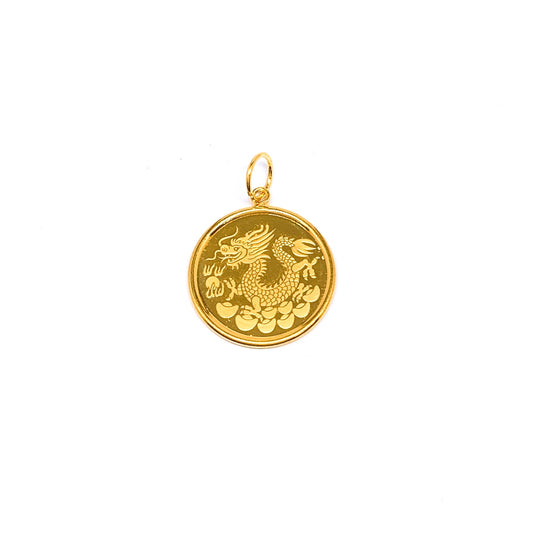 Dragon 福  Medallion Pendant