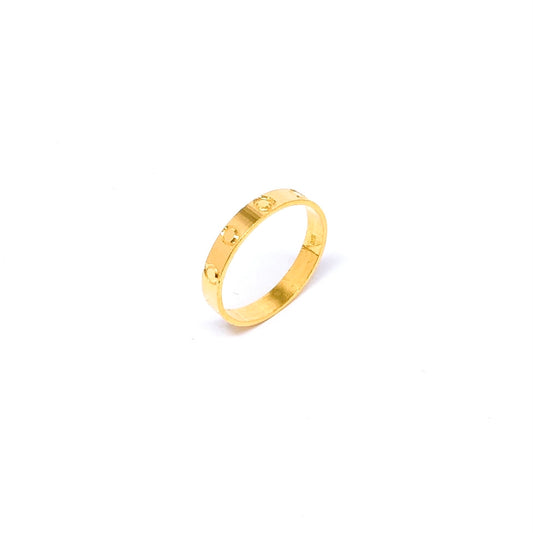 Thin Debossed Circle Ring