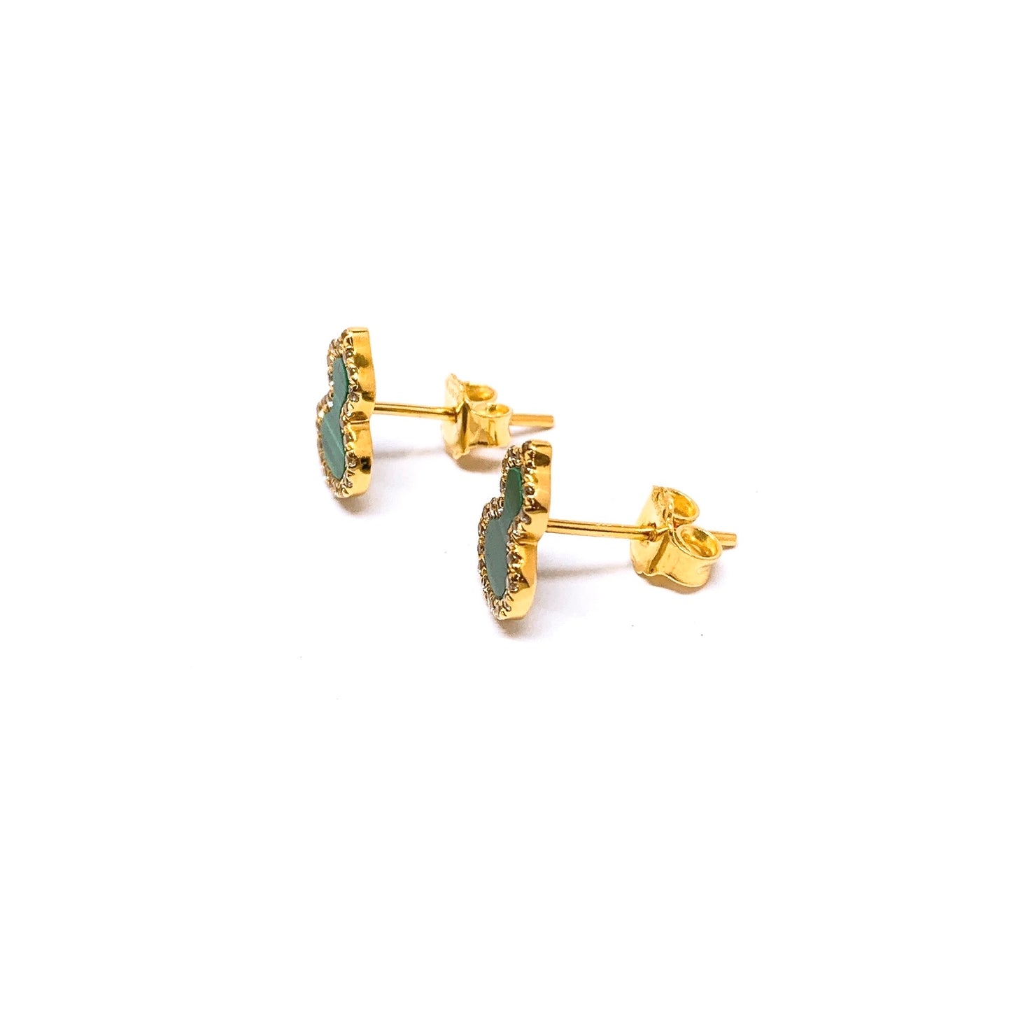 Blingy Gourd Earring Studs - Malachite