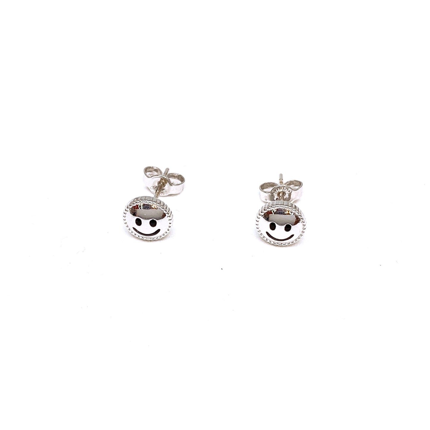 White Gold Smiley Earring Studs