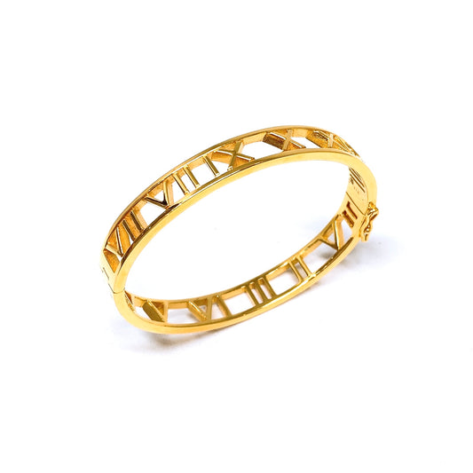 Roman Cut-Out Bangle - Oval