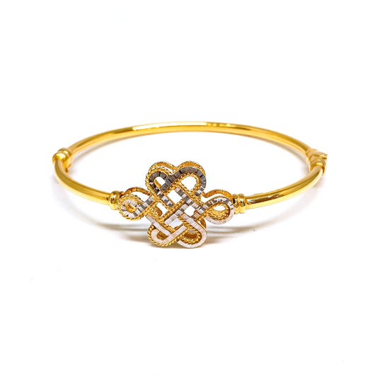 Two Tone Mystic Knot Bangle - Oval