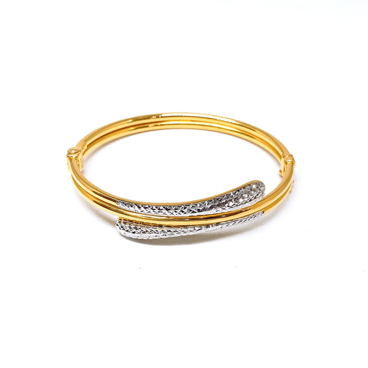 Two Tone Droplet Bangle - Oval