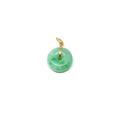 Petite Jade Donut Pendant ( Yellow Gold )