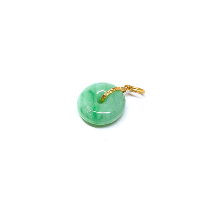 Petite Jade Donut Pendant ( Yellow Gold )