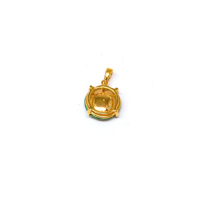 Petite Jade Donut Pendant ( Yellow Gold and Diamond )