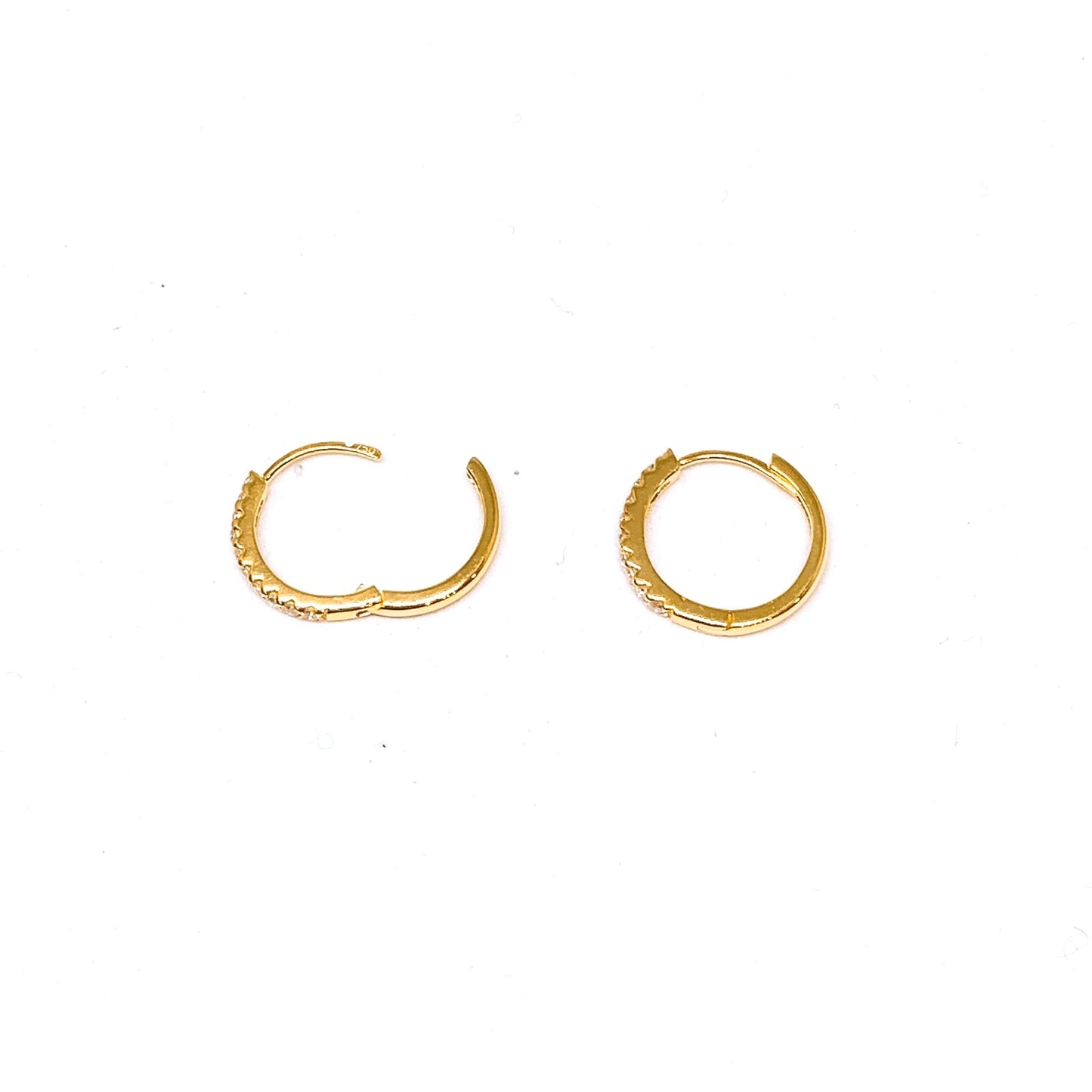 Yellow Gold Diamond Earring Hoops