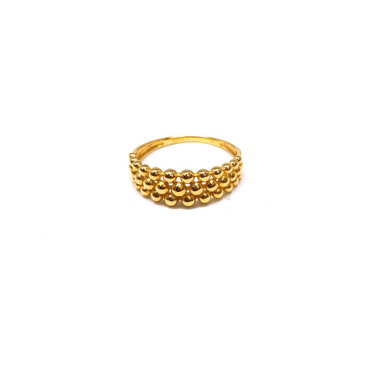 Three Rows Beaded Ring