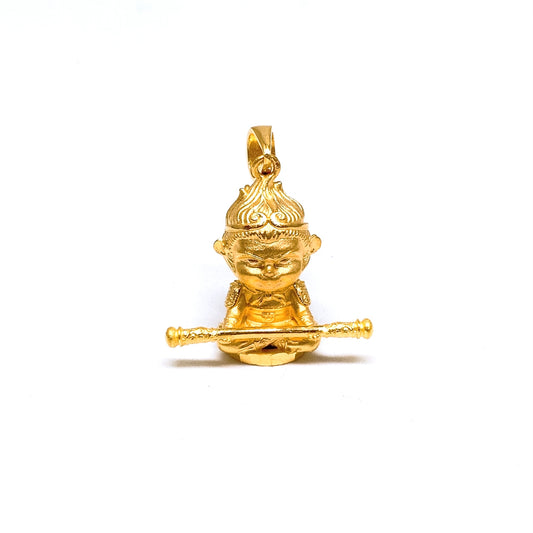 3D Sun Wu Kong With Golden Rod Pendant ( Sitting )