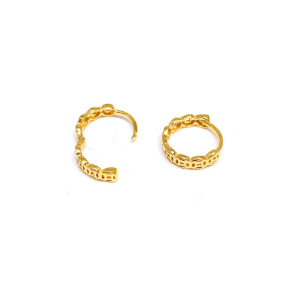 Polished Coin Link Earring Hoops